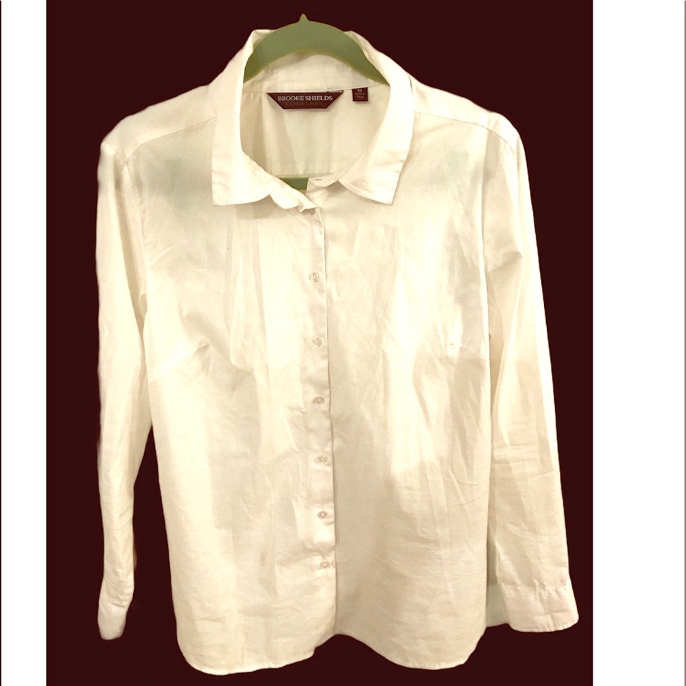 Brooke Shields White Blouse Sz 10